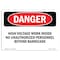Signmission Safety Sign, OSHA Danger, 7" Height, 10" Width, High Voltage Work Inside, Landscape OS-DS-D-710-L-1905 - alternate 1